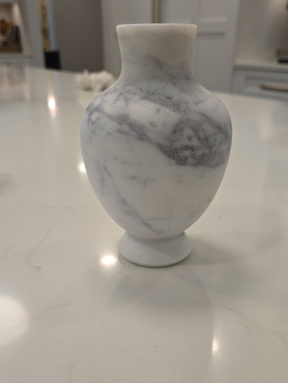 Marble Decorative Vase - White and Gray - Picture 3 of 3